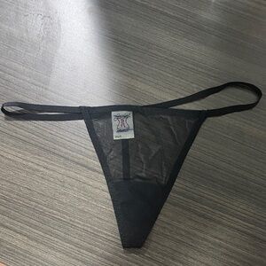 NWOT! Jacalyn Bennett Black Silk Mesh Thong